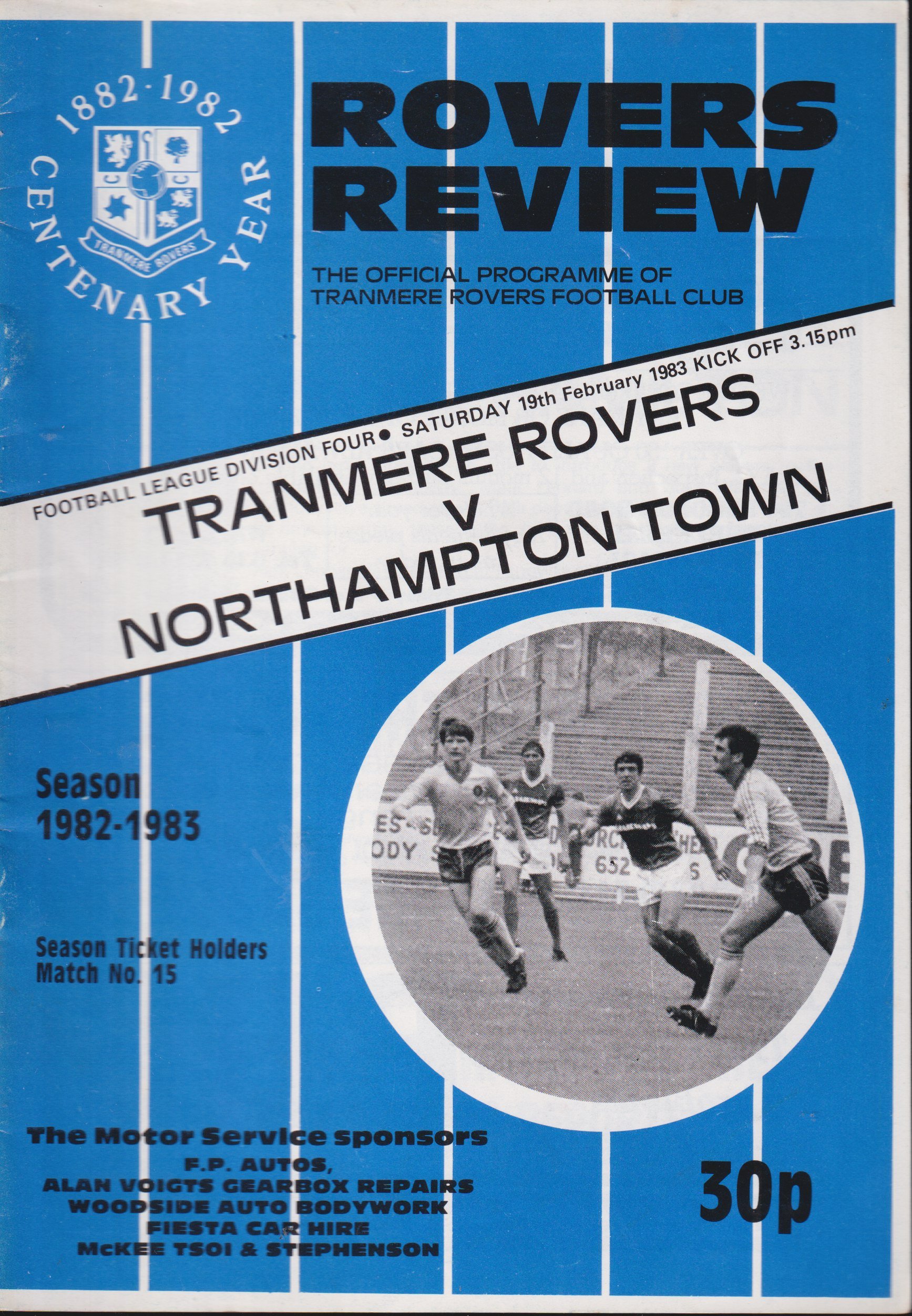 Tranmere Rovers v Northampton Town match programme